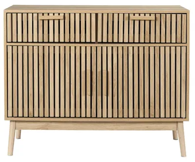 Productafbeelding van Modern dressoir van hout met 2 lades en deuren - 100x35x80 cm