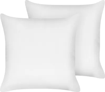 Produktbild von BELIANI Kopfkissen im 2er Set Weiß Lyocell-Bezug 80 x 80 cm Niedrig mit Polyester-Füllung Quadratisch Weich Bettkissen für Allergiker Geeignet Schlafzimmer