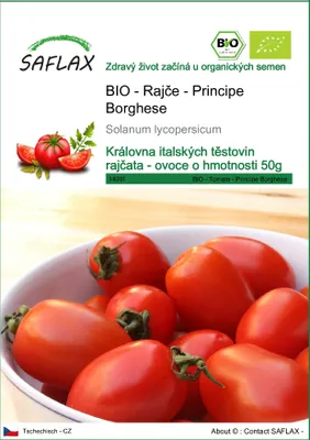 Obrázek produktu pro SAFLAX - BIO - Rajče - Principe Borghese - Solanum lycopersicum - 10 Semena