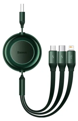 Obrázek produktu pro Baseus Bright Mirror 2, USB 3-in-1 cable for micro USB / USB-C / Lightning 3.5A 1.1m (Green)