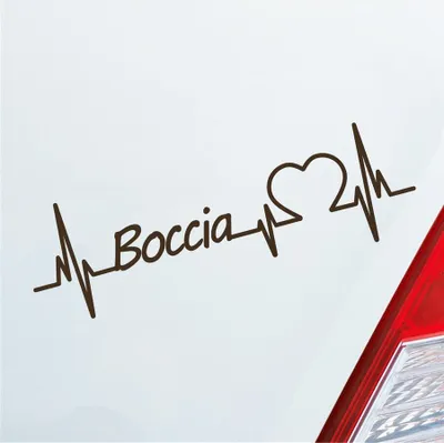 Produktbild von Auto Aufkleber Boccia Herzschlag Ballsport Boule Sport Liebe 19x6 cm Braun Sticker Heckscheibenaufkleber