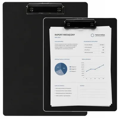 Immagine prodotto di Appunti per scrivere su una lavagna con una clip per documenti Office A4 neri