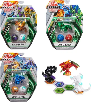 Produktbild von Bakugan Starter Pack mit 3 'Geogan Rising' (1 Ultra und 2 Basic Balls), unterschiedliche Varianten, Wurfkreisel, 5 Jahr(e)