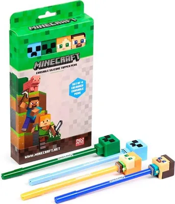 Produktbild von Set mit 4 Minecraft Chibi Radiergummis
