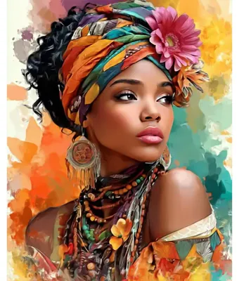 Malen nach Zahlen Set 46x56 cm Afrikanische Kunst DIY für Erwachsene