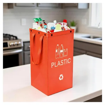 Produktbild von Tragbarer Mülleimer | Wiederverwendbarer 40 Liter Behälter im 3er Set für Haushalt, Wohnung, Bad, Küche und Wäscheraum