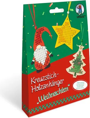 Produktbild von URSUS Kreuzstich Holzanhänger Weihnachten