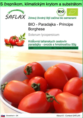 Obrázok produktu pre SAFLAX Garden to go - BIO - Paradajka - Principe Borghese - Solanum lycopersicum - 10 Semená - S črepníkom, klimatickým vekom a pestovateľským substrátom