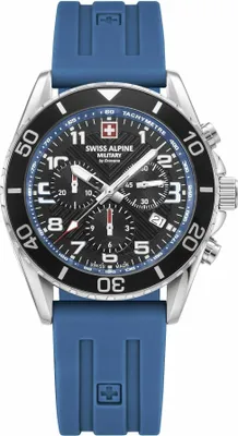 Produktbild von Swiss Alpine Military Herren Uhr Chronograph Analog Quarz 7029.9835SAM Silikon