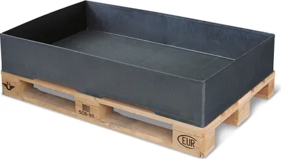 Produktbild von Sicherheits-Auffangwanne aus Kunststoff, schwarz, 100% PE/RE-Kunststoff, Auffangvolumen 120 Liter, Bauart Nr. 30002/94