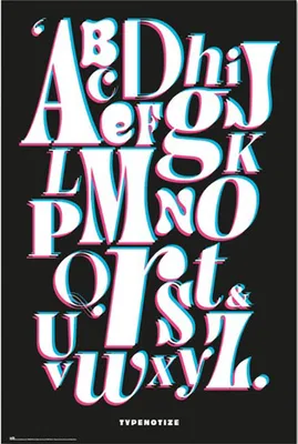 Immagine prodotto di Alfabeto - Poster - Notazione tipografica + 1 poster di dimensioni 61x91,5 cm