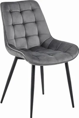 Produktbild von BERA Stuhl - dunkelgrauer Samt / schwarze Beine x 1