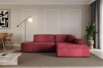 Produktbild von ALTDECOR Ecksofa in L-Form IREA-L1-v4 232x165x77 cm Bordeauxrot Corner Sofa Eckcouch Couch Wohnlandschaft Cauchsofa