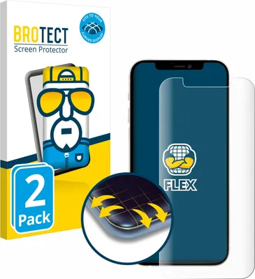 Produktbild von 2x BROTECT Fullscreen Schutzfolie für Apple iPhone 12 Pro Displayschutz Folie Fullcover Klar Transparent