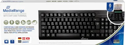 Produktbild von MediaRange MROS115, Volle Größe (100%), Kabelgebunden, USB, QWERTZ, Schwarz