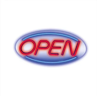 Produktbild von Neon LED OPEN Groß 45cm Schild Beleuchtung Werbung Nachtlicht USB Lampe mit Dimmer