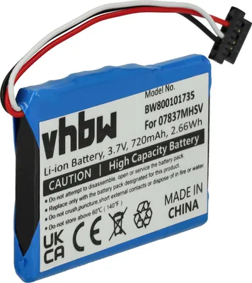 Produktbild von vhbw Akku kompatibel mit Becker Ready 50 Lmu Plus GPS Navigation Navi (720 mAh, 3,7 V, Li-Ion)