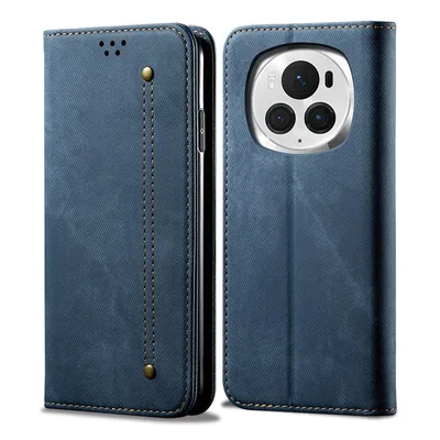 Obrázek produktu pro Pouzdro pro Honor Magic6, Kožené Peněženkové Pouzdro s Magnetickým Uzavíráním a Stojánkem modré