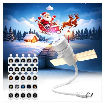 Galaxy Star Projector 2-in-1, USB, 25 Filme, Nachtlicht, LED