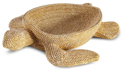 Zdjęcie produktu dla Figurka żółw ELDO 20x17x4 cm złota strukturalny wzór