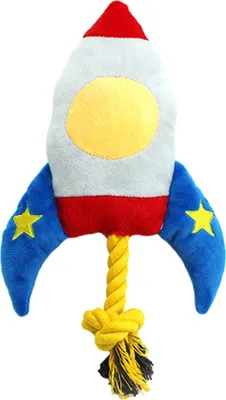 Produktbild von Haustierspielzeug Cartoon Flugzeug Rakete Form Hunde Katzen Plüsch Puppe Bissfestes Haustier Quietschspielzeug Heimtierbedarf