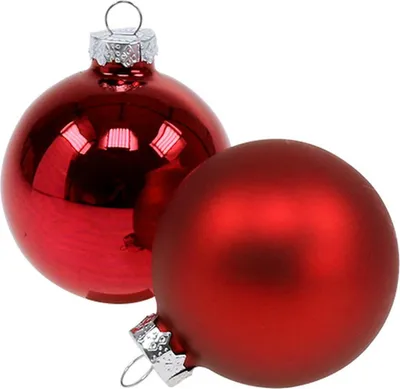 Produktbild von Glas Weihnachtskugeln Set Ø6cm Rot Matt & Glänzend Weihnachtsschmuck 24 Stück