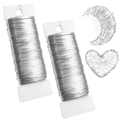 Basteldraht 0,3 mm x 50 m, 2 Rollen, Silber