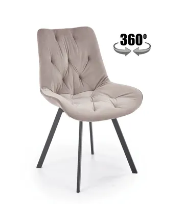 Zdjęcie produktu dla Krzesło tapicerowane K519 VELVET beżowe obracane
