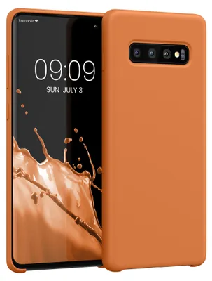 Produktbild von kwmobile Handyhülle für Samsung Galaxy S10 Plus / S10+ Hülle - Case Silikon - Kabelloses Laden - Schutzhülle Cover in Warme Aprikose