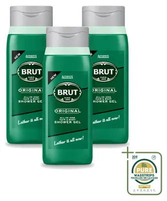 Productafbeelding van 3 x Brut All in One Douchegel voor haar en lichaam, Original, 500 ml - Voordeelpakket - 3 stuks