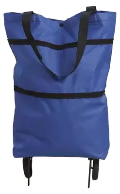 Produktbild von Faltbare Einkaufstasche mit Rollen, großes Fassungsvermögen, wasserdicht, faltbar, vielseitig einsetzbar, Einkaufswagen