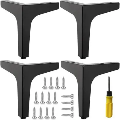 Obrázek produktu pro Kovové rámy na nábytek – sada 4 kusů – ultramoderní – černé – délka 17 cm
