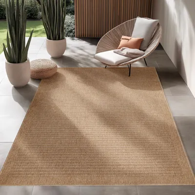 Produktbild von Outdoor Teppich Vintage Design Teppiche im Vintage-Stil Küche  Balkon  Terrasse  Garten  Picknick Größe: 120 cm x 170 cm , Farbe : Beige-2