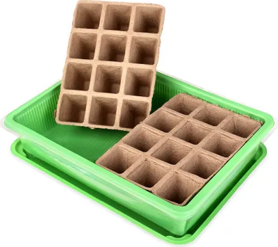 Produktbild von Schramm® 6 Stück Anzucht Set Gewächshaus Anzucht Schale Töpfe Zimmergewächshaus 27 x 19 x 11 cm für 144 Anzuchttöpfe  Anzuchtset Mini-Gewächshaus