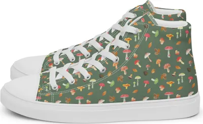 Produktbild von Mr. & Mrs. Panda Damenschuhe Pilz Wald Größe 35 1/2 - Grün - Geschenk, Muster, Stoffsneaker Damen, Leinenschuhe, Laub, Sportschuhe, Sneaker, Pilze