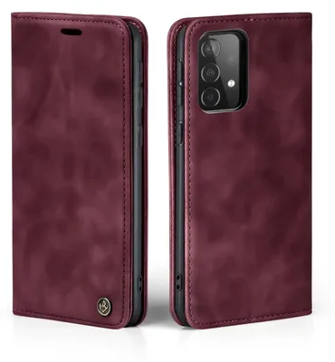Produktbild von Handy Hülle für Samsung Galaxy A52 / A52 5G / A52s 5G Klapphülle Bookcase Flip Cover Handy Tasche Etui Farbe: Weinrot