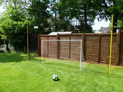 Produktbild von Fußballtor Kinder Garten 3-in-1 | Tor mit Rebounder & Schusswand – Open Goaaal Junior
