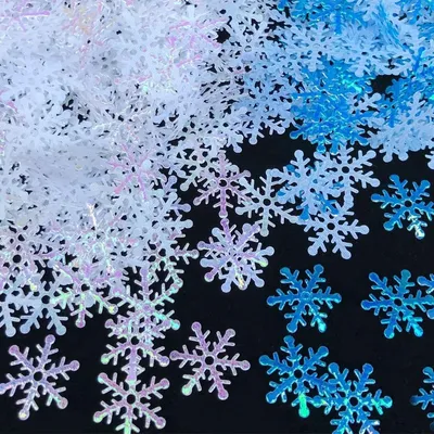 Productafbeelding van Confetti - Sneeuwvlokken - 600 stuks - Blauw en wit - 2 cm