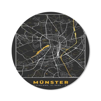 Produktbild von MuchoWow® Mauspad Mousepad Münster - Stadtplan - Karte - Deutschland - Gold 20x20 cm - Mousepads - Maus Mat - Pad - Mausunterlage - Schreibtischmatte