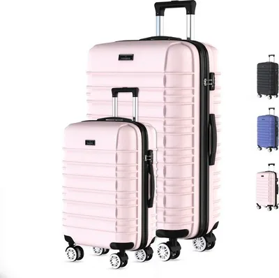 Produktbild von Voyagoux® AVALON - Reisekofferset S/L - Koffer - 2 Stück - Reisekoffer mit Rollen - Hellrosa - TSA-Schloss