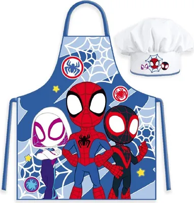 Produktbild von Kinderschürze mit Kochmütze Marvel Spidey