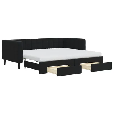 Immagine prodotto di vidaXL Divano letto estraibile con cassetti Nero 90x190 cm Velluto