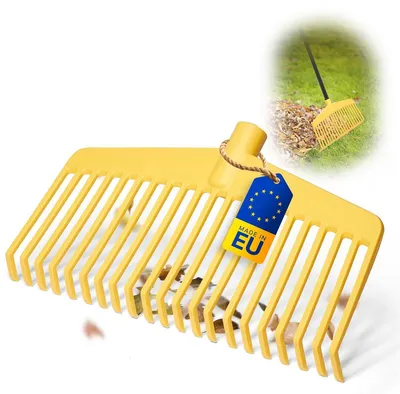 Productafbeelding van Novatool bladhark, 2-in-1 combinatieapparaat, bladhark en bladvork met 20 kunststof tanden, werkbreedte 45 cm, bladhark, tuinhark, grashark, hark voor tuinafval, tuingereedschap zonder steel