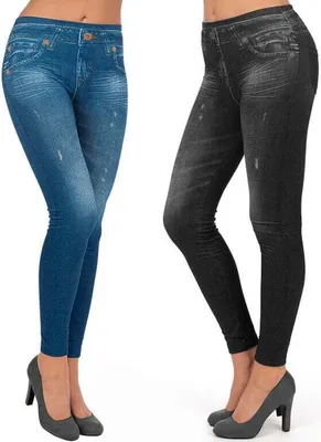 Immagine prodotto di Leggings jeans SLIMmaxx - 34/36 (S) - blu/nero - set da 2