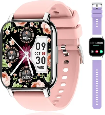 Produktbild von Smartwatch für Damen und Herren,1,85 Zoll Touch-Farbdisplay mit Bluetooth-Anrufen,mit SpO2-Blutdruckmessgerät, Herzfrequenz, Schrittzähler Android IOS
