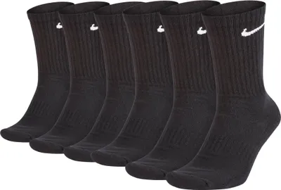 Immagine prodotto di NIKE Unisex 6er Pack Sportsocken - Tutti i giorni, Cotone con imbottitura, einfarbig Schwarz 42-46