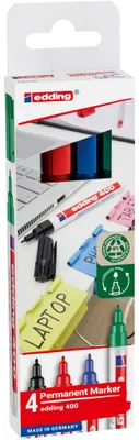Zdjęcie produktu dla edding Marker permanentny 4-400-4-2 czarny 4szt