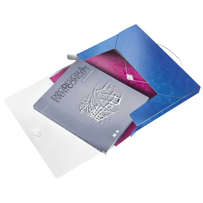 Productafbeelding van Leitz WOW metalen opbergbox, blauw, met elastische band