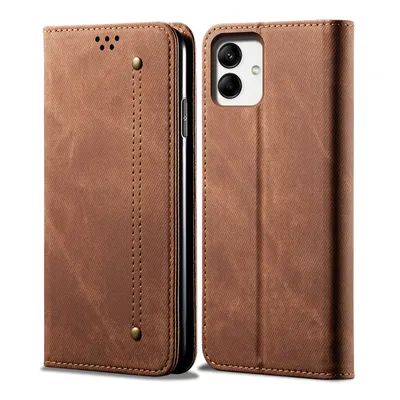 Image de Etui pour Samsung Galaxy A05, étui portefeuille en cuir avec fermeture magnétique et support Marron