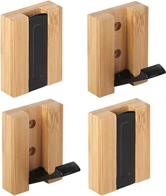 Produktbild von Famanu Wandhaken für Kleidung und Accessoires - 4 Stück Holz Organizer